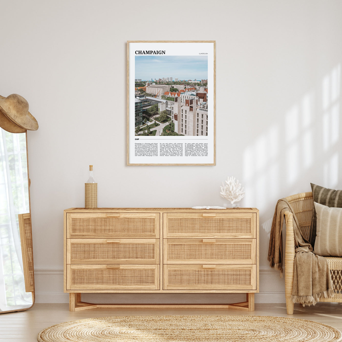 Champaign Travel Color Poster