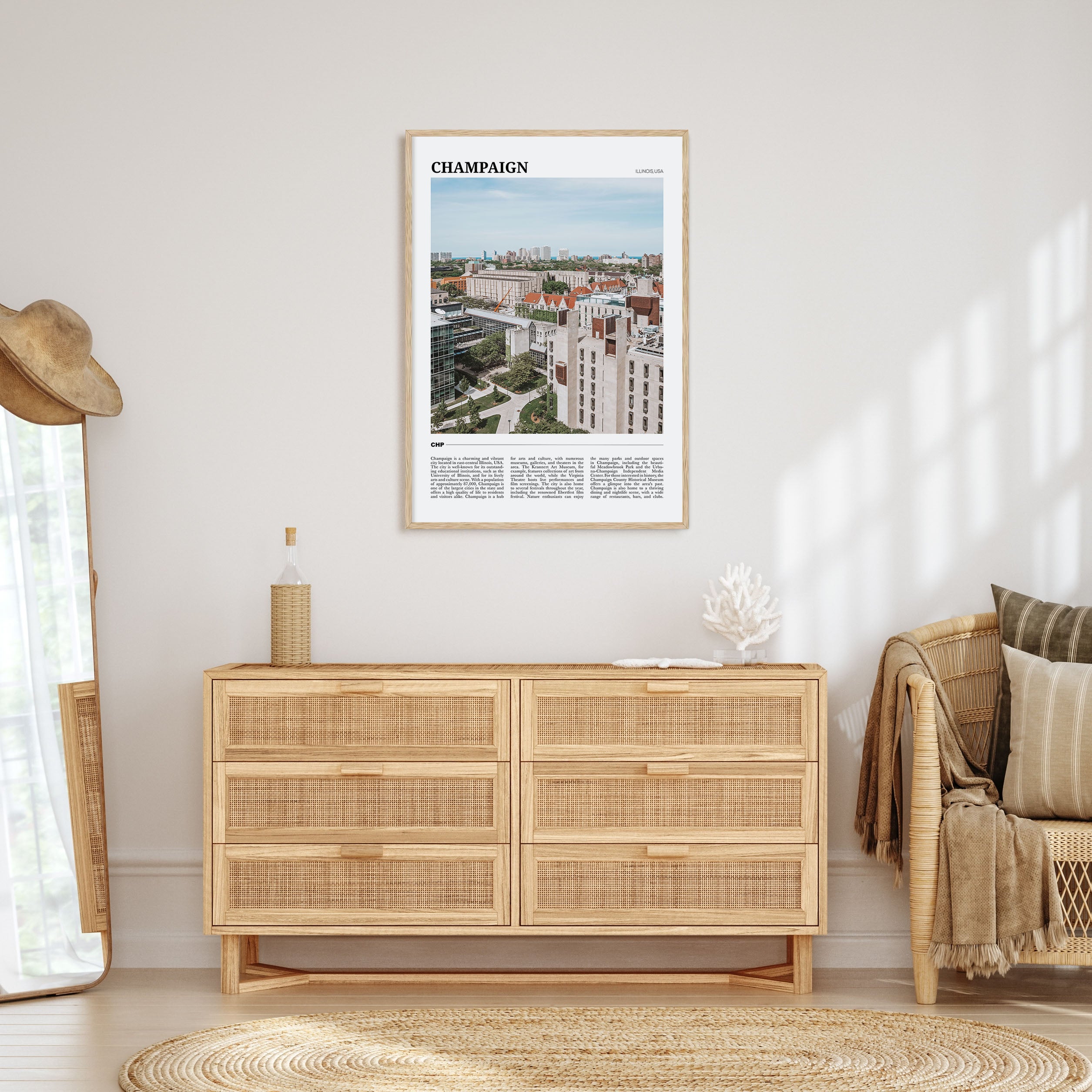Champaign Travel Color Poster