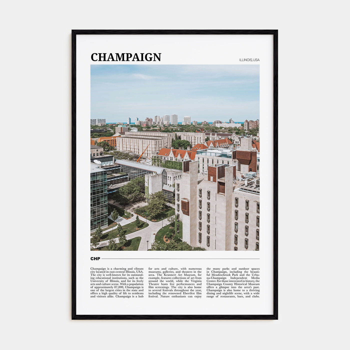 Champaign Travel Color Poster