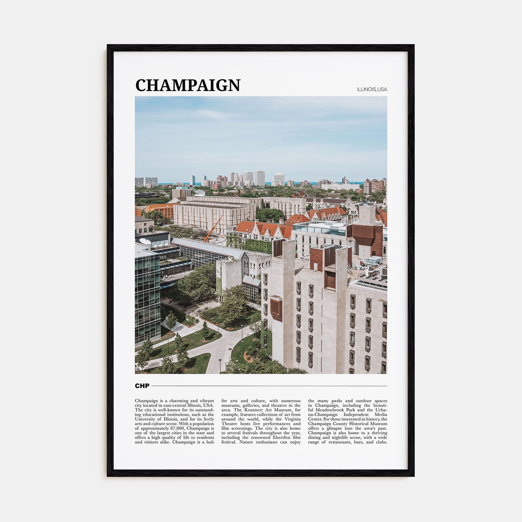 Champaign Travel Color Poster