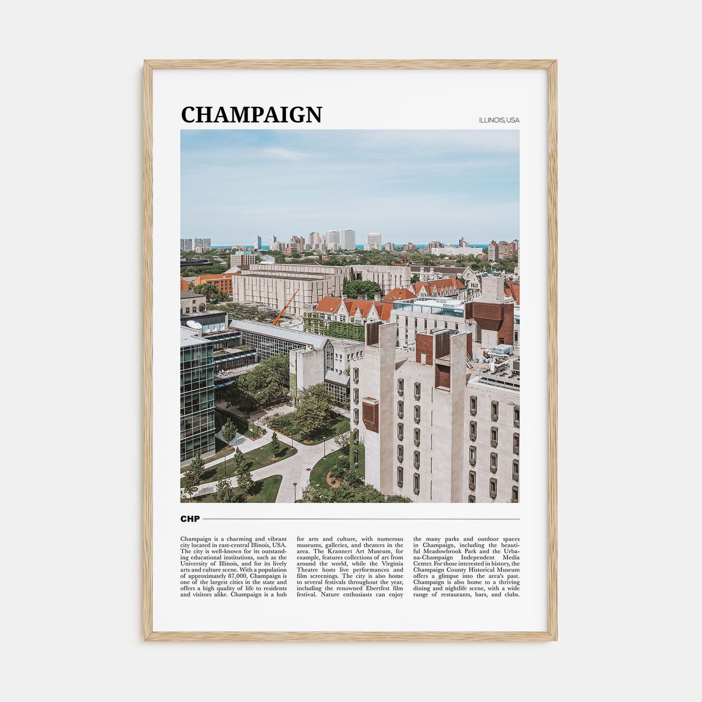 Champaign Travel Color Poster