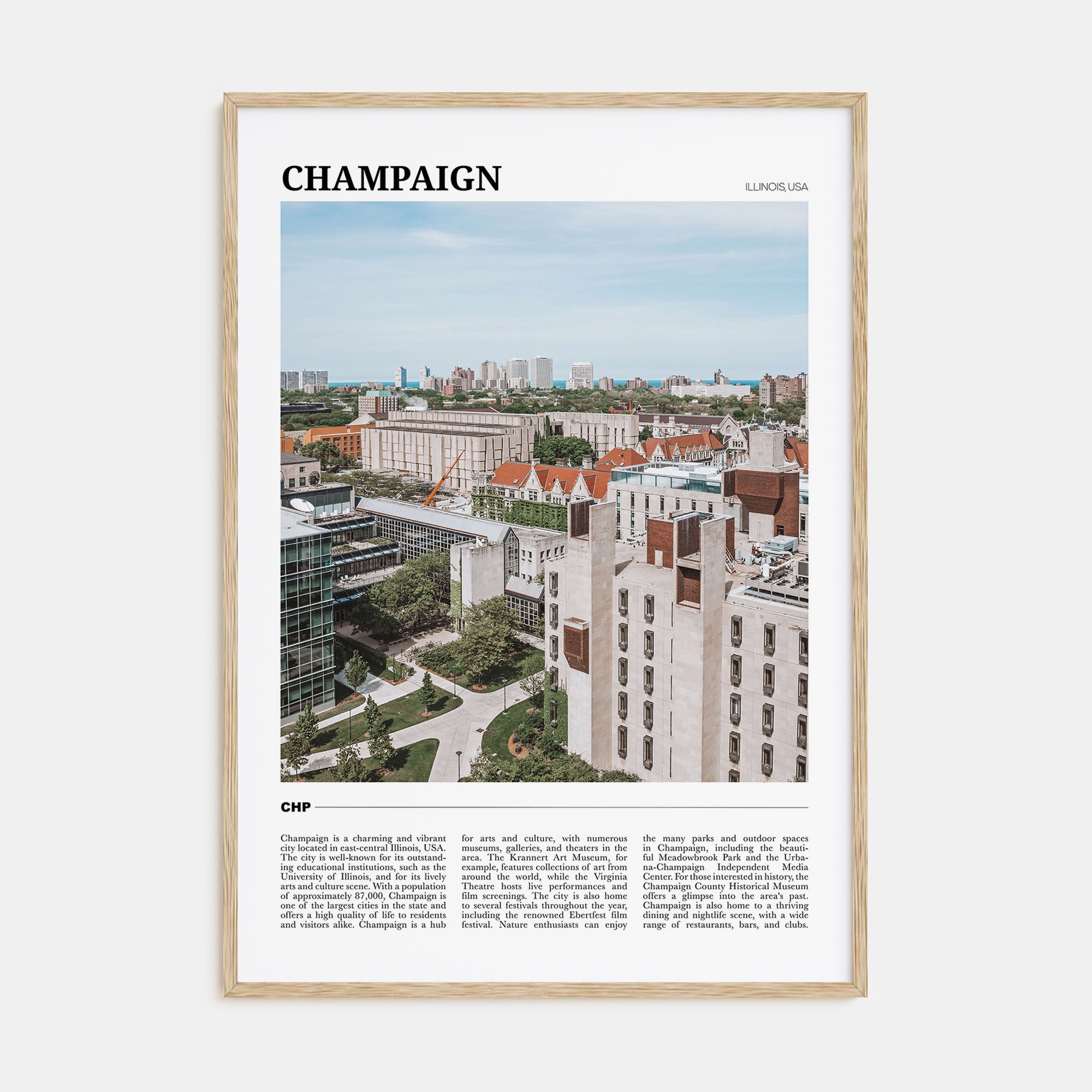 Champaign Travel Color Poster