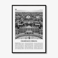 Champaign Urbana Print Black and White, Champaign-Urbana Wall Art, Champaign-Urbana Poster, Champaign-Urbana Photo, Champaign-Urbana Décor