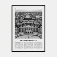 Champaign-Urbana Travel B&W Poster