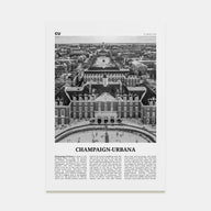 Champaign-Urbana Travel B&W Poster