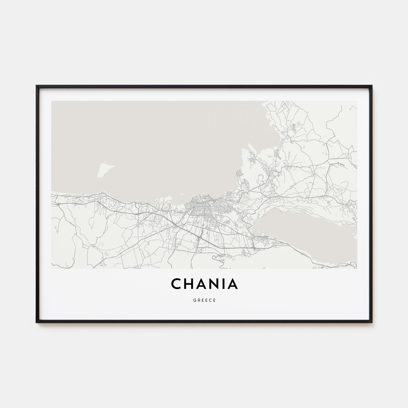 Chania Map Landscape Poster