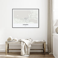 Chania Map Landscape Poster