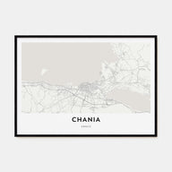 Chania Map Landscape Poster
