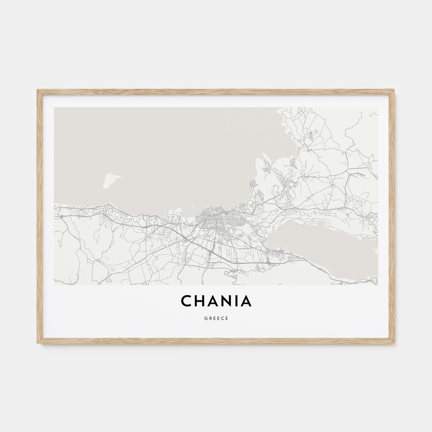 Chania Map Landscape Poster