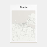 Chania Map Portrait Poster