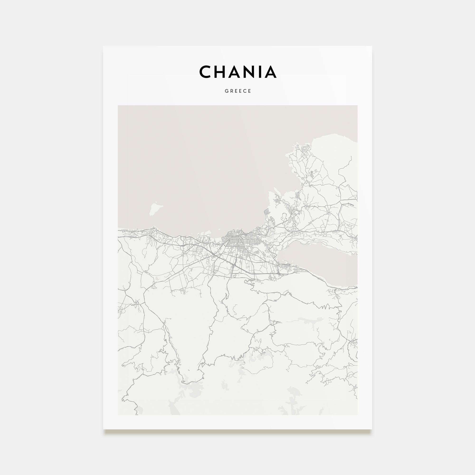 Chania Map Portrait Poster