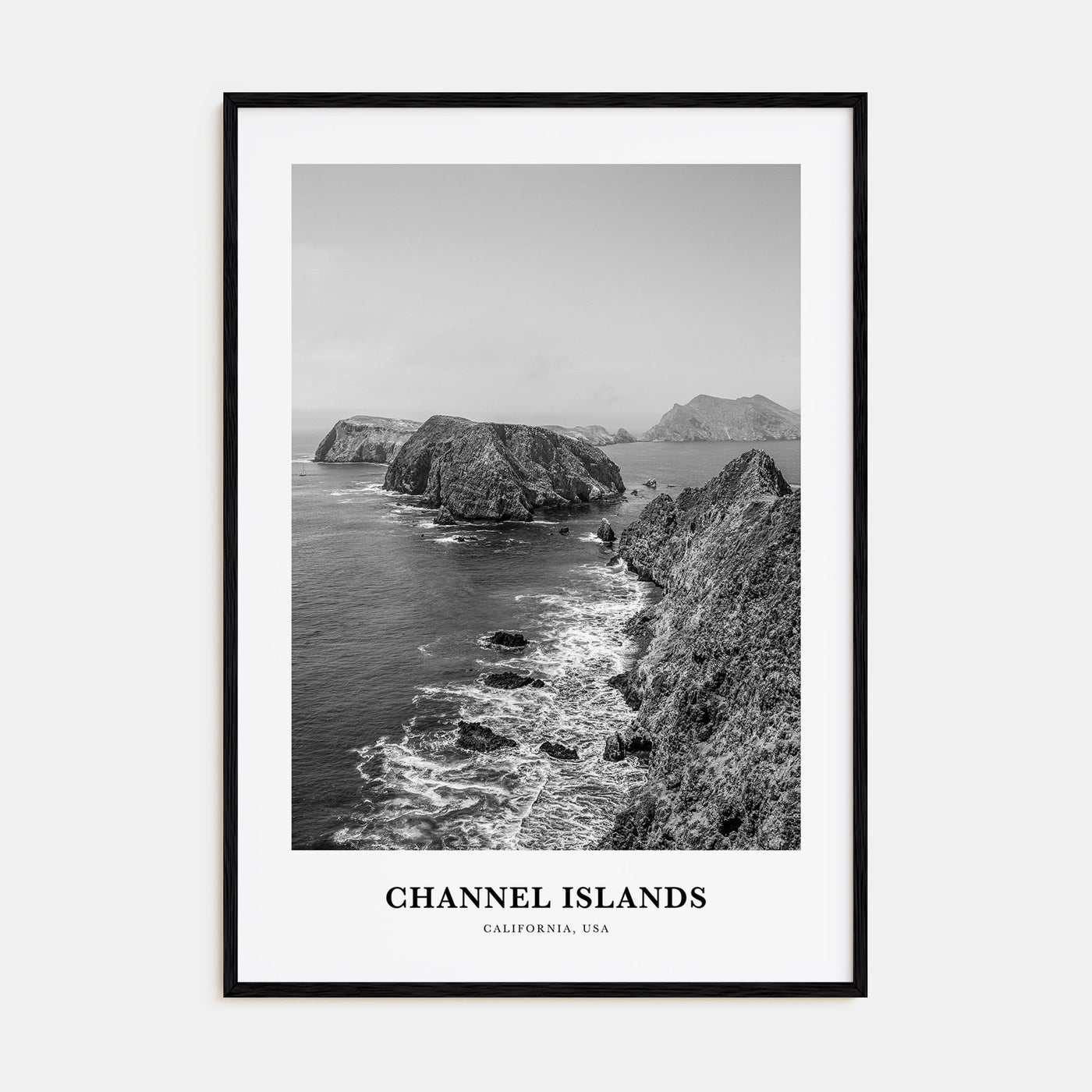 Channel Islands, California Portrait B&W Poster
