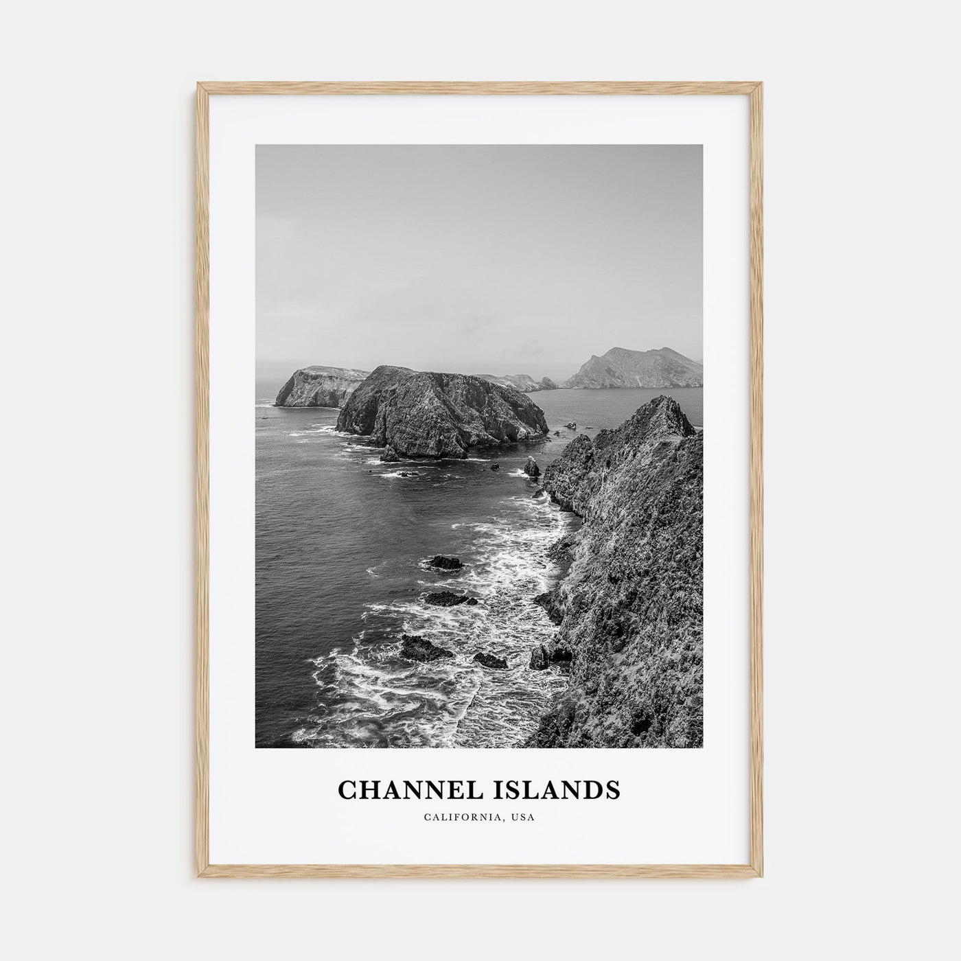 Channel Islands, California Portrait B&W Poster