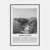 Channel Islands, California Travel B&W Poster