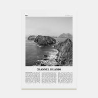 Channel Islands, California Travel B&W Poster