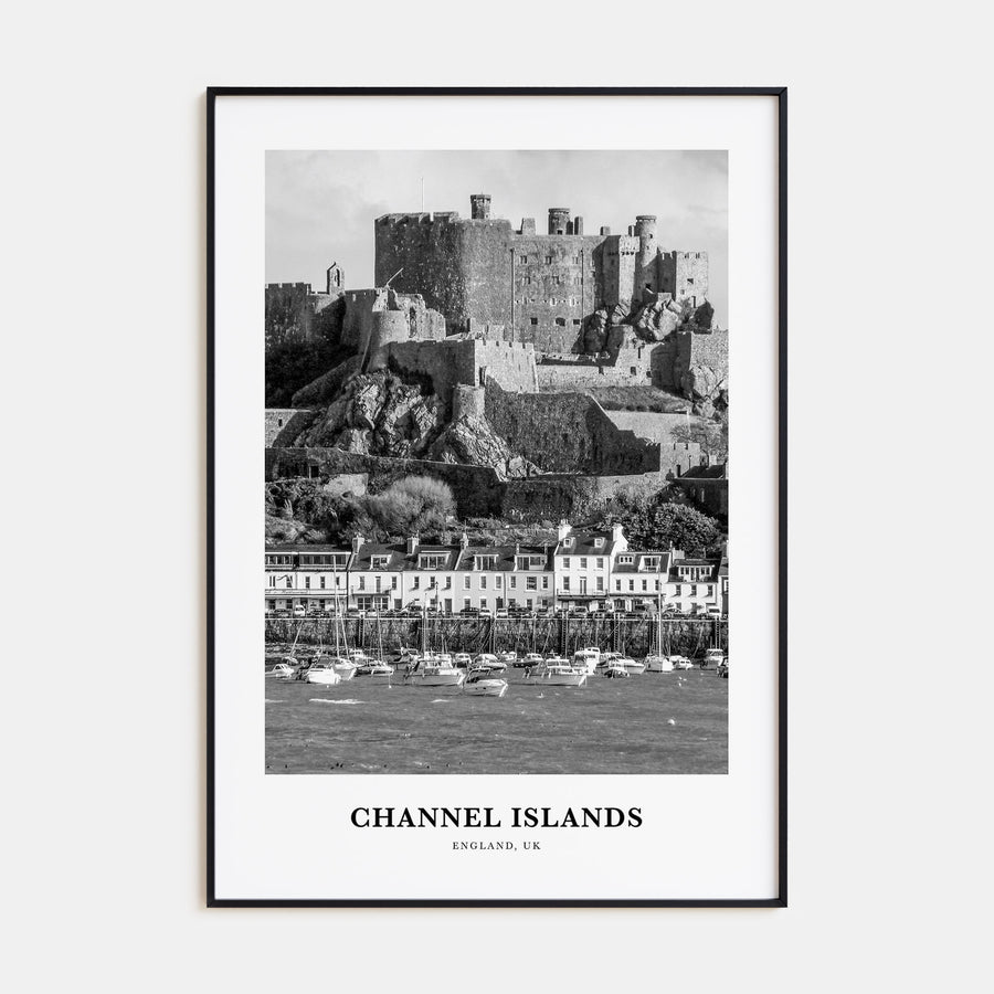Channel Islands, England Portrait B&W Poster