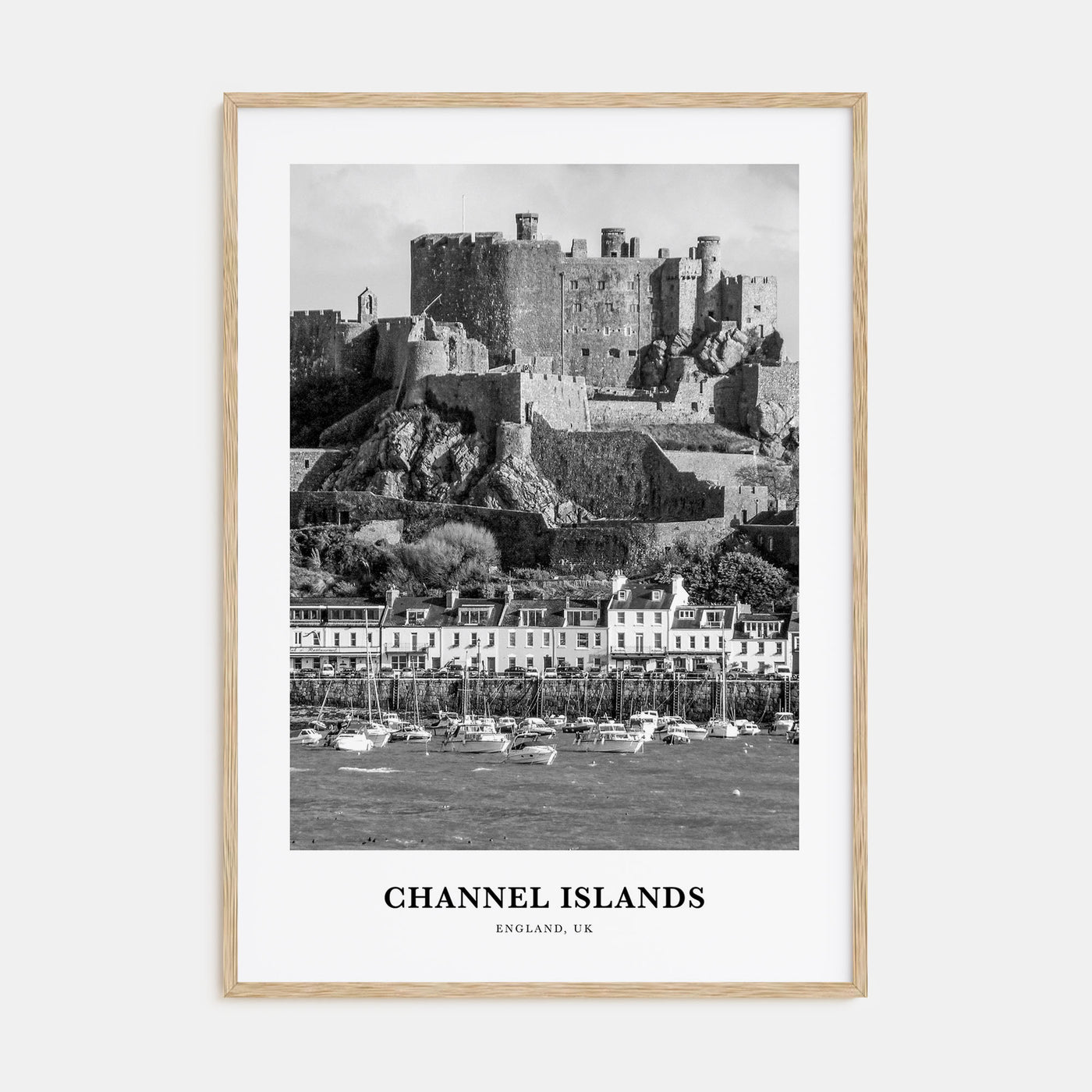 Channel Islands, England Portrait B&W Poster