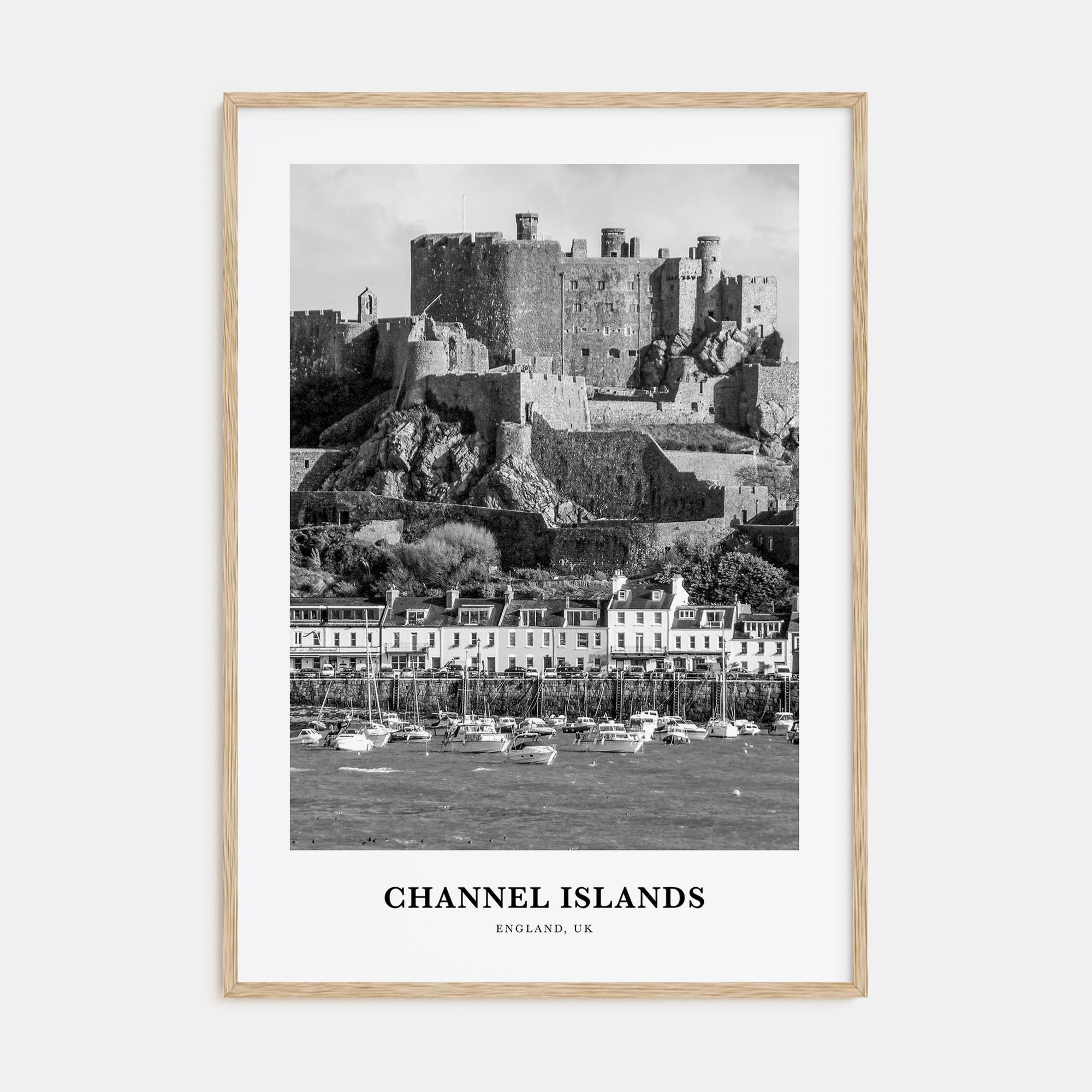 Channel Islands, England Portrait B&W Poster