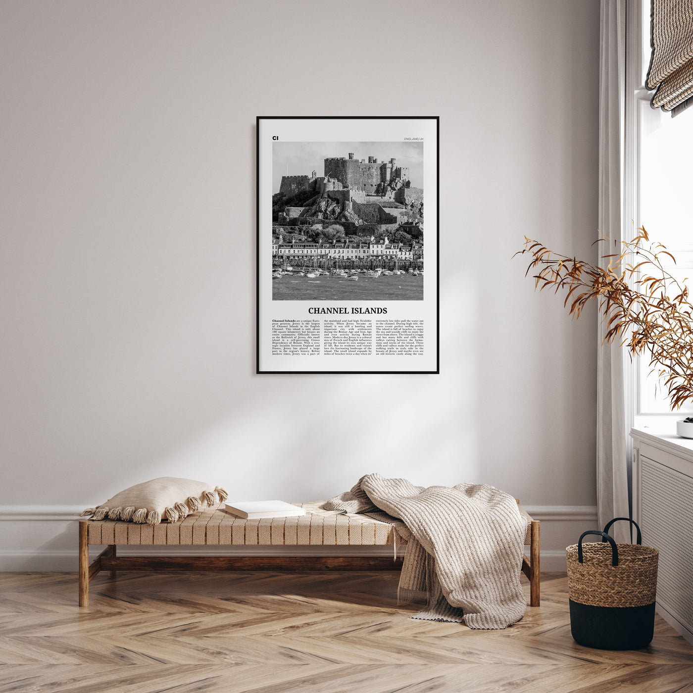 Channel Islands, England Travel B&W No 1 Poster