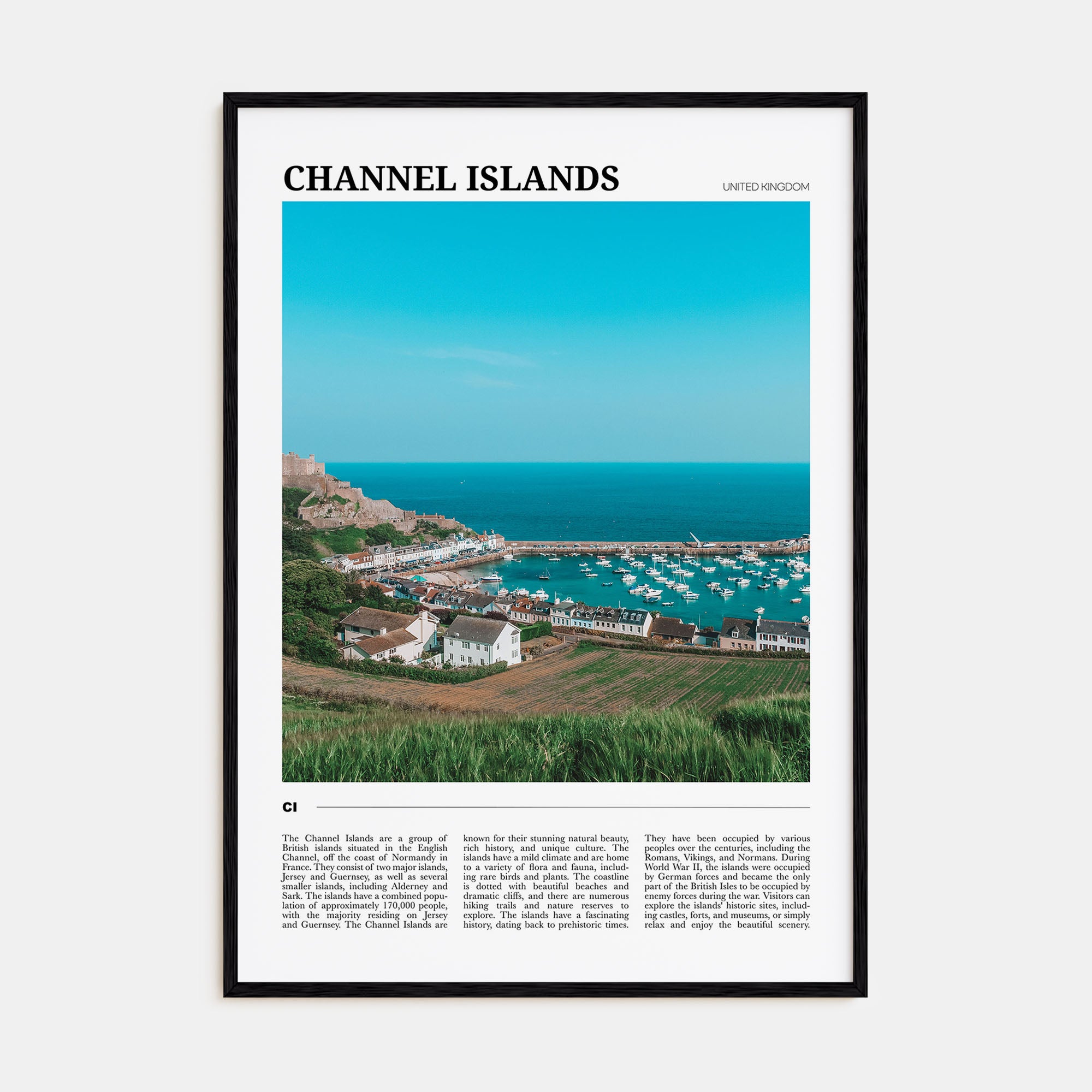 Channel Islands, England Travel Color Poster