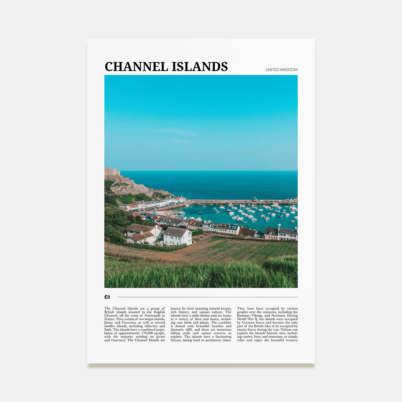 Channel Islands, England Travel Color Poster