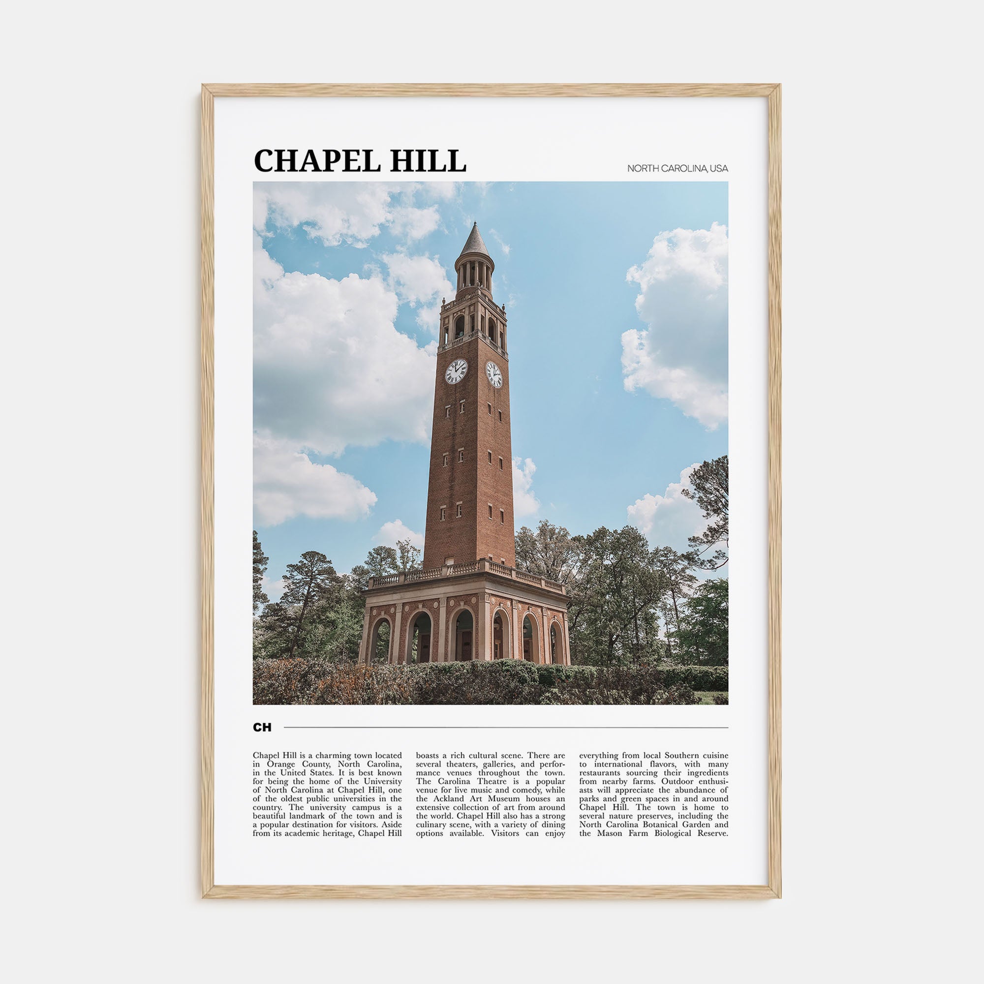 Chapel Hill Travel Color Poster