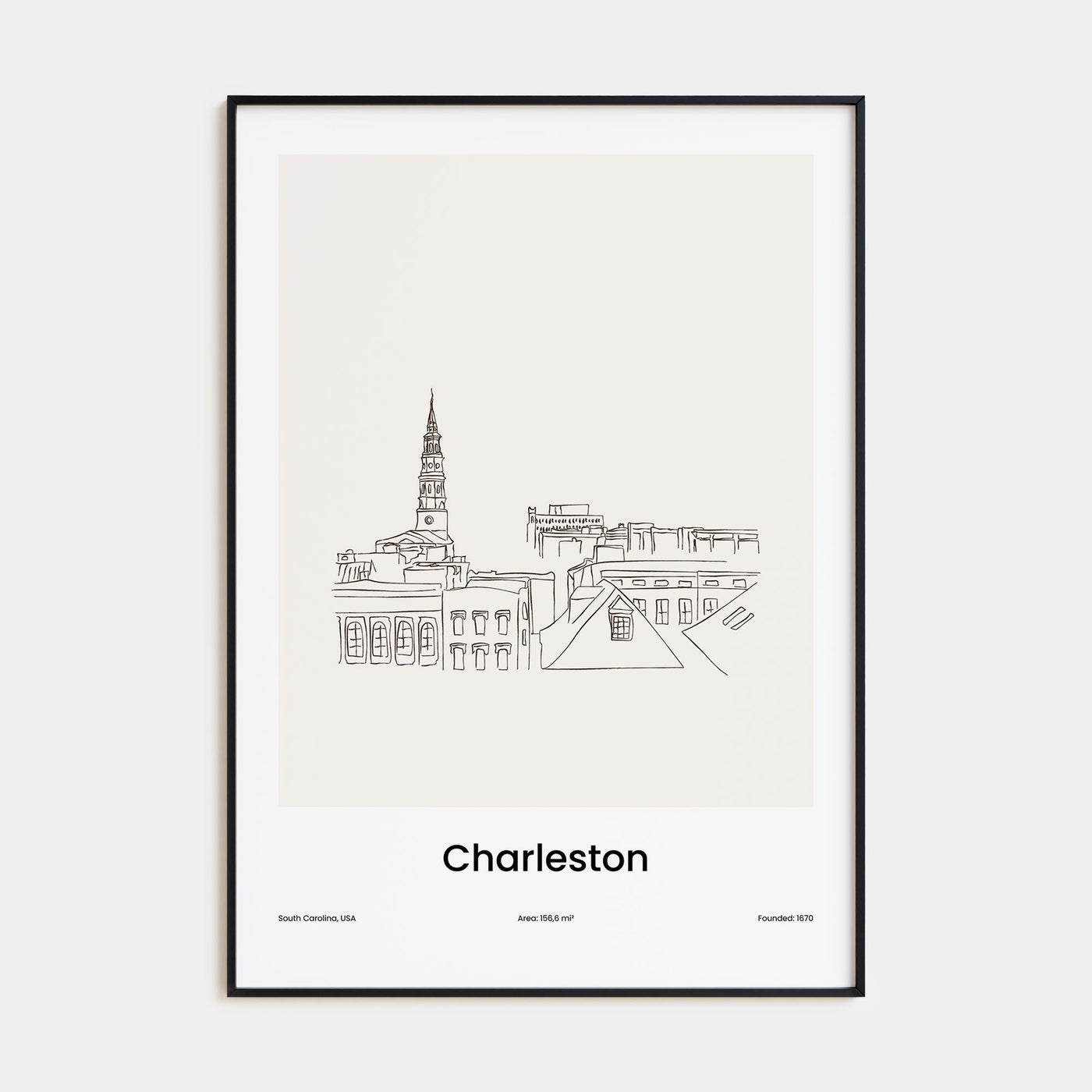 Charleston, South Carolina Drawn Poster