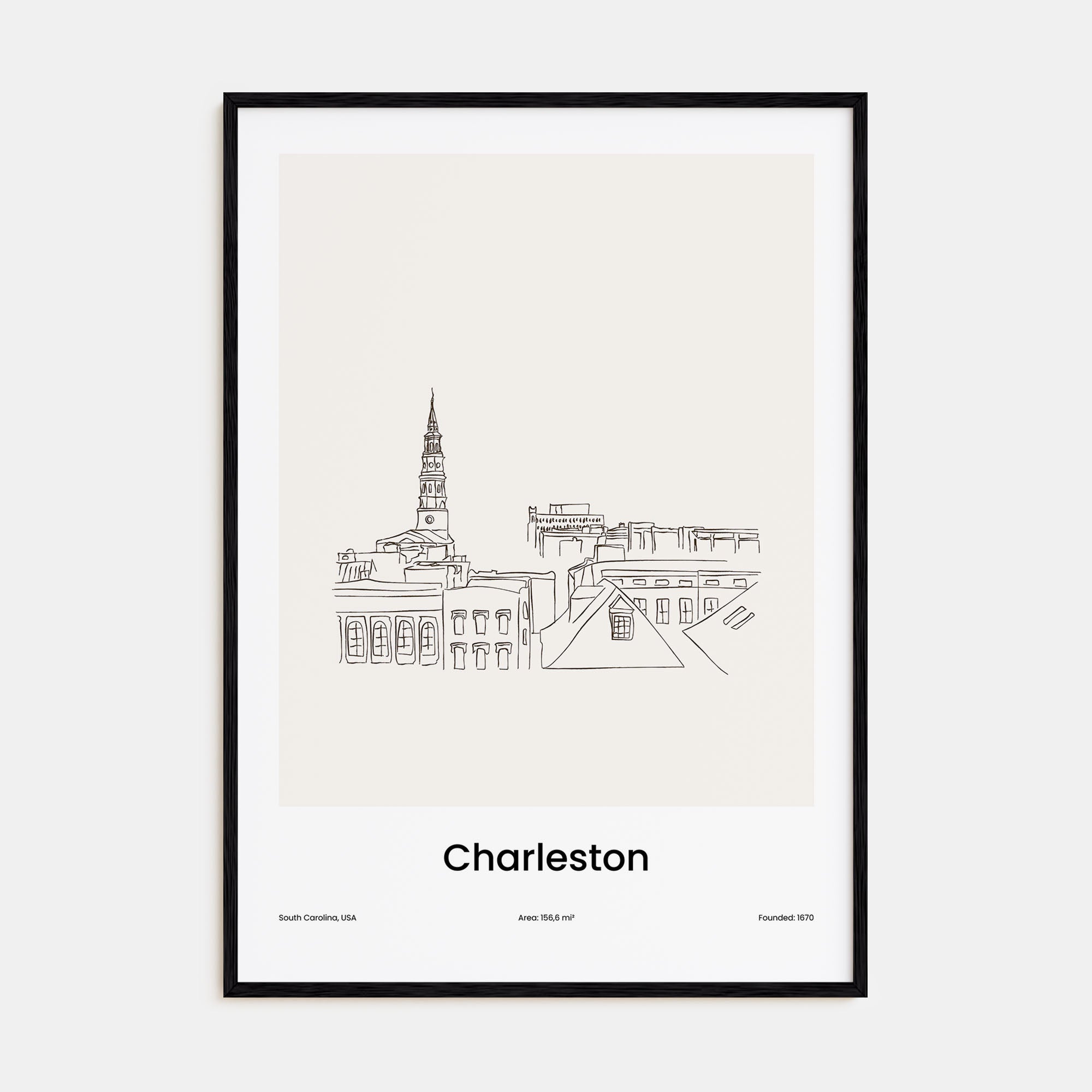 Charleston, South Carolina Drawn Poster