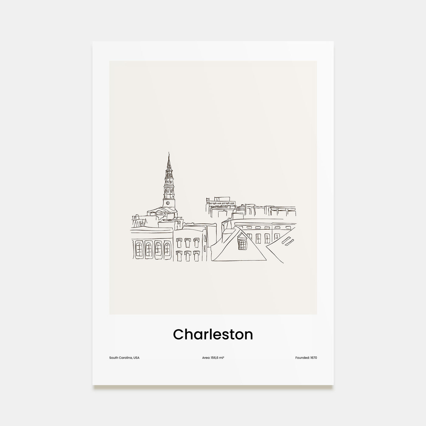 Charleston, South Carolina Drawn Poster