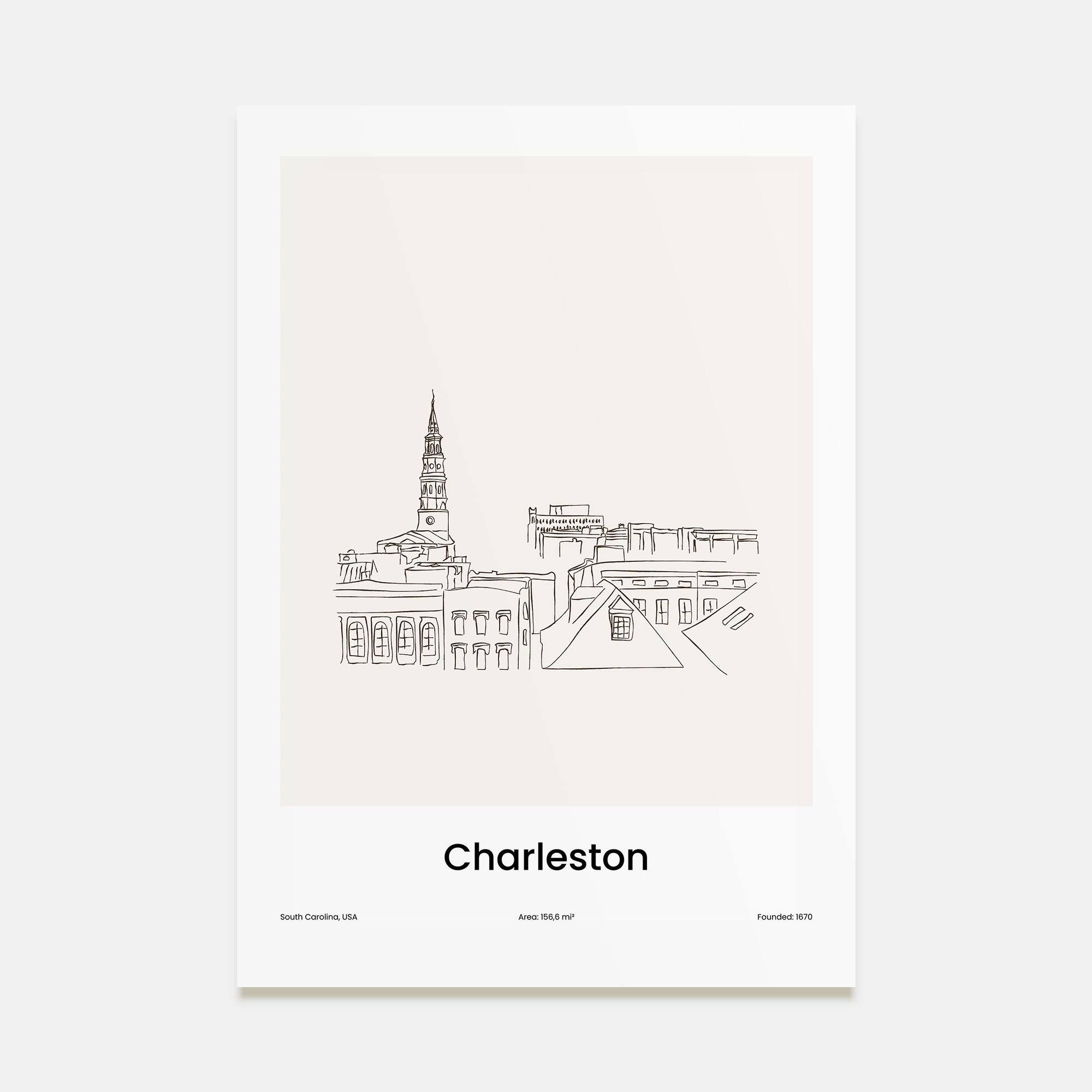 Charleston, South Carolina Drawn Poster