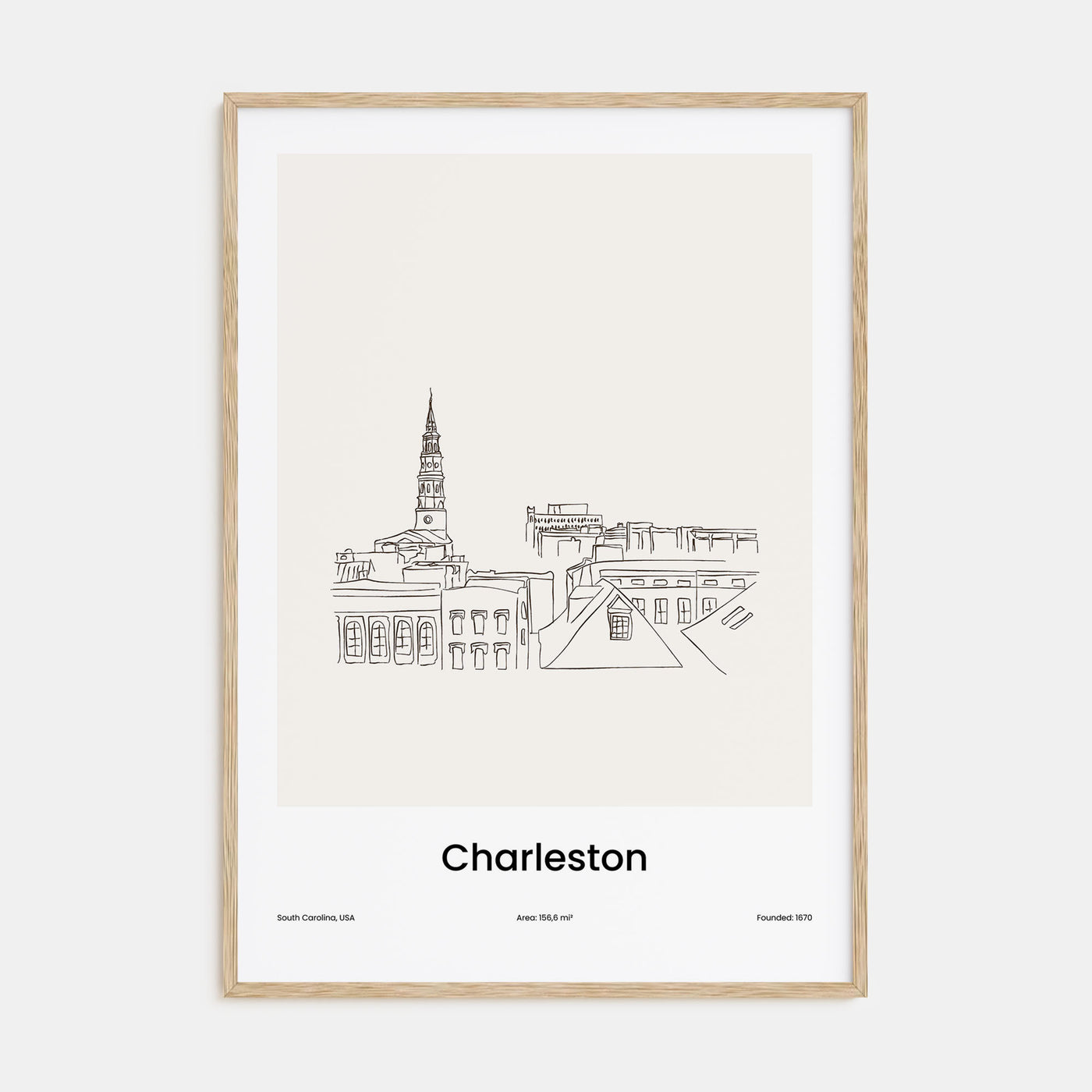 Charleston, South Carolina Drawn Poster