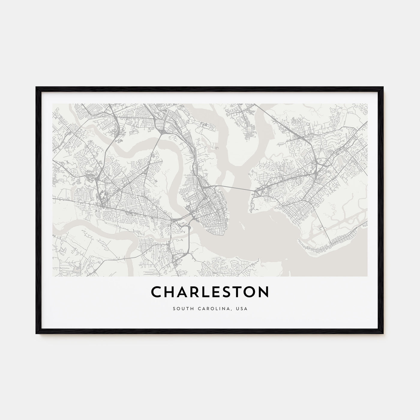 Charleston, South Carolina Map Landscape Poster