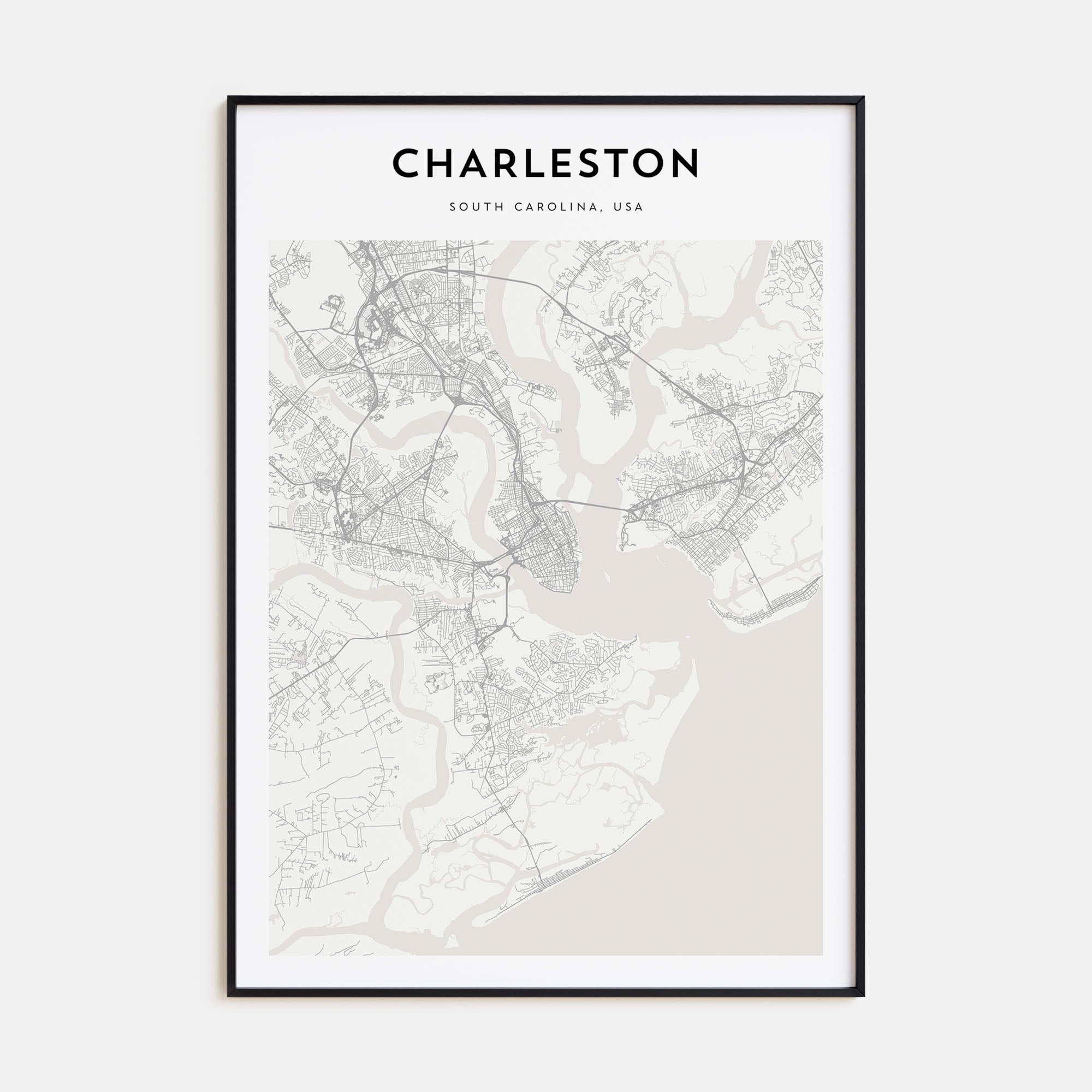 Charleston, South Carolina Map Portrait Poster