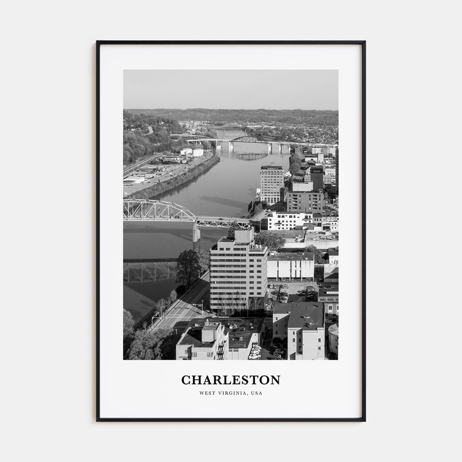 Charleston, West Virginia Portrait B&W Poster