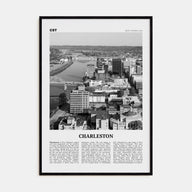 Charleston, West Virginia Travel B&W Poster