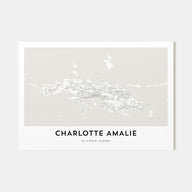 Charlotte Amalie Map Landscape Poster