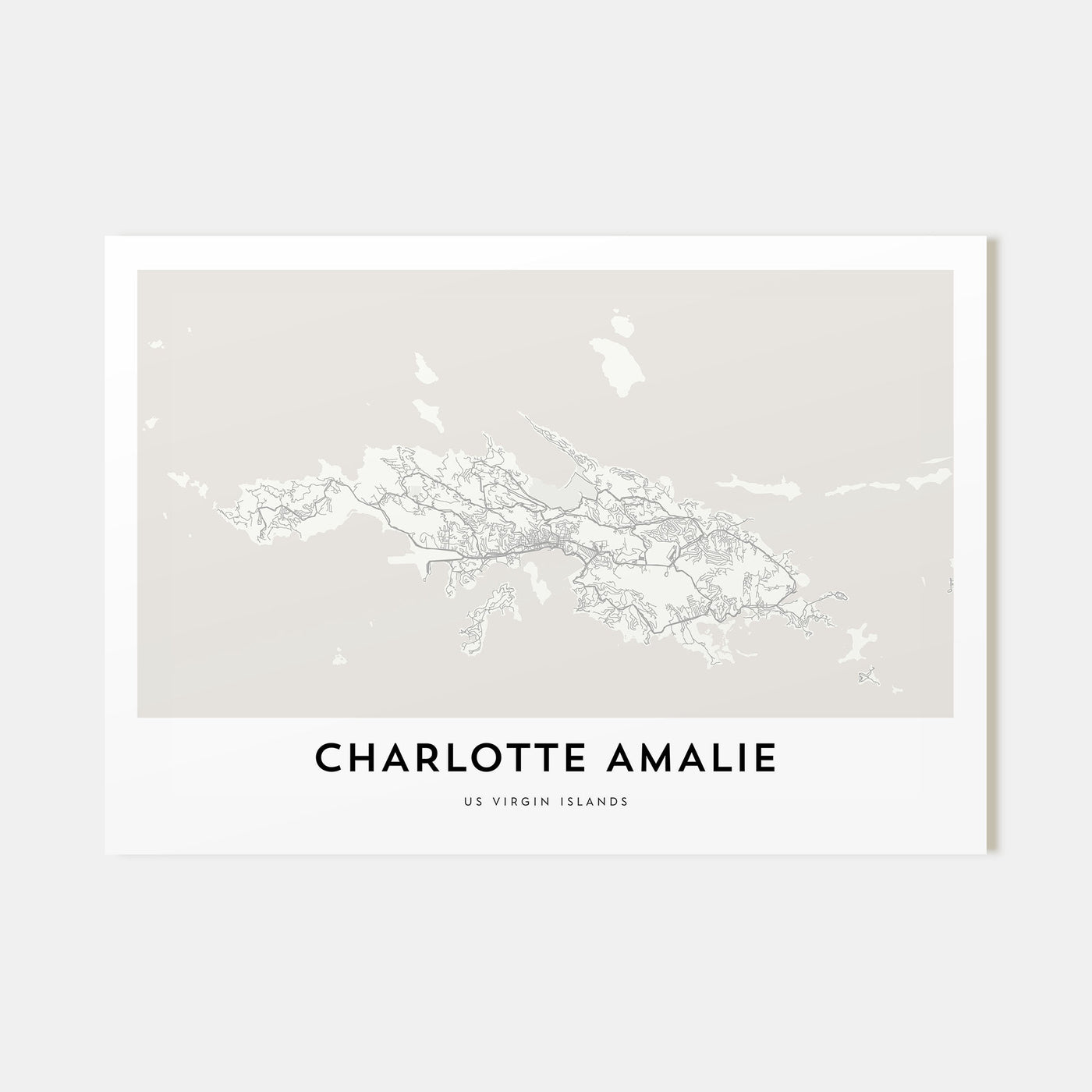 Charlotte Amalie Map Landscape Poster