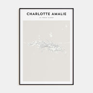 Charlotte Amalie Map Portrait Poster