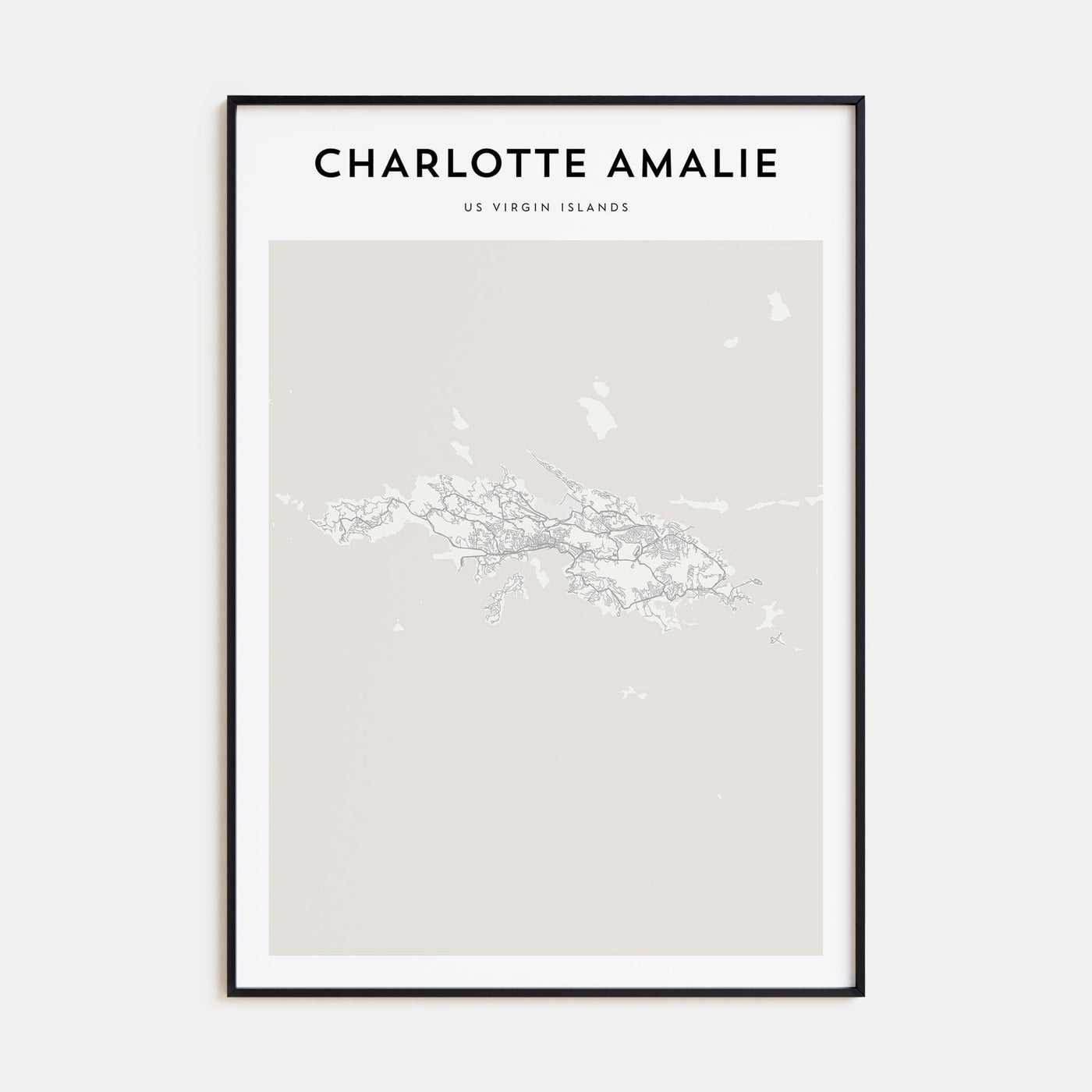 Charlotte Amalie Map Portrait Poster