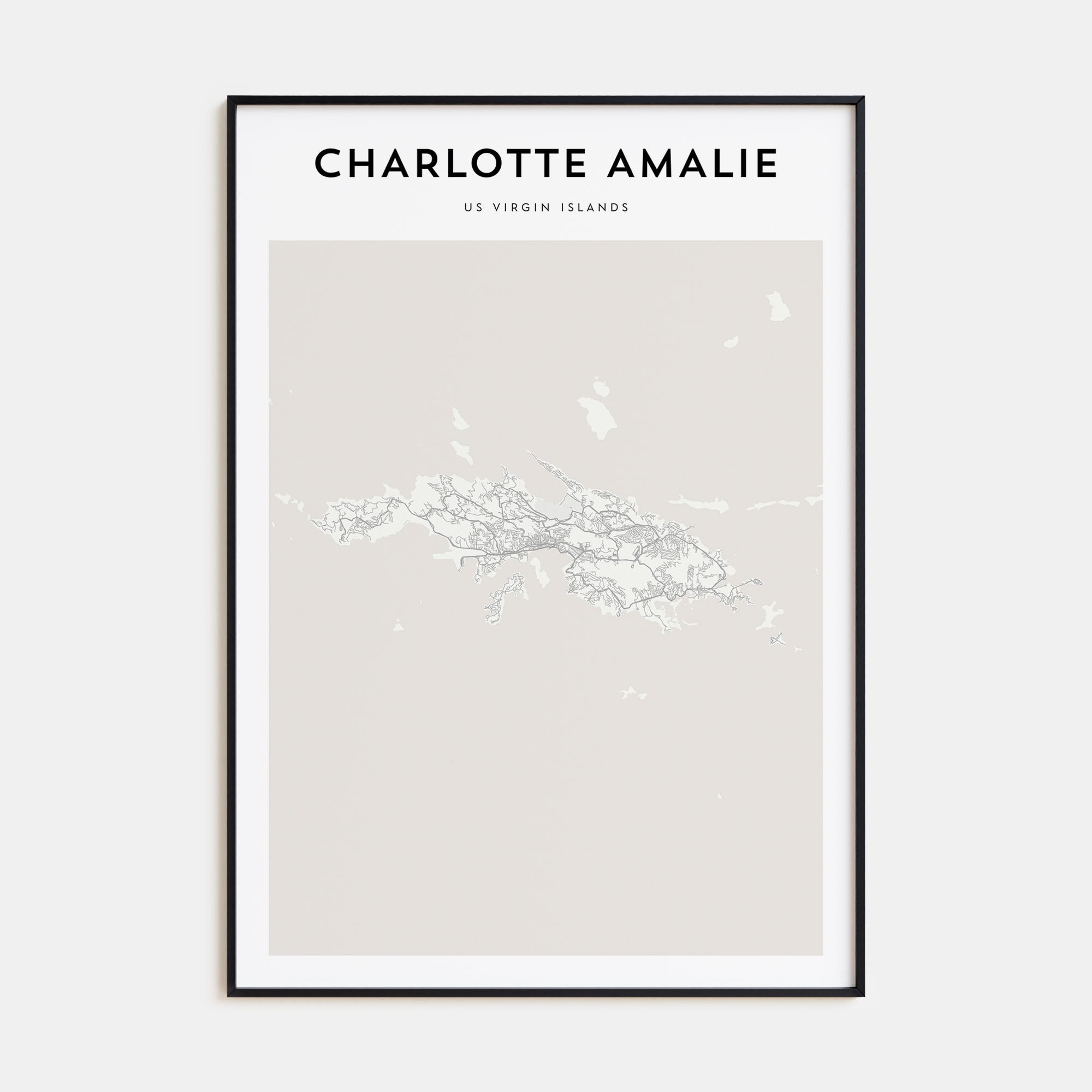 Charlotte Amalie Map Portrait Poster