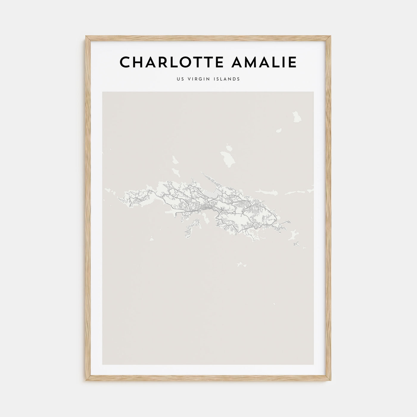 Charlotte Amalie Map Portrait Poster