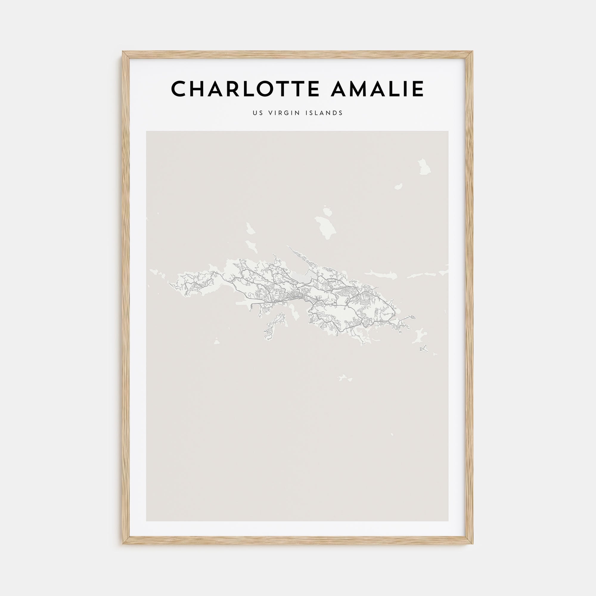 Charlotte Amalie Map Portrait Poster