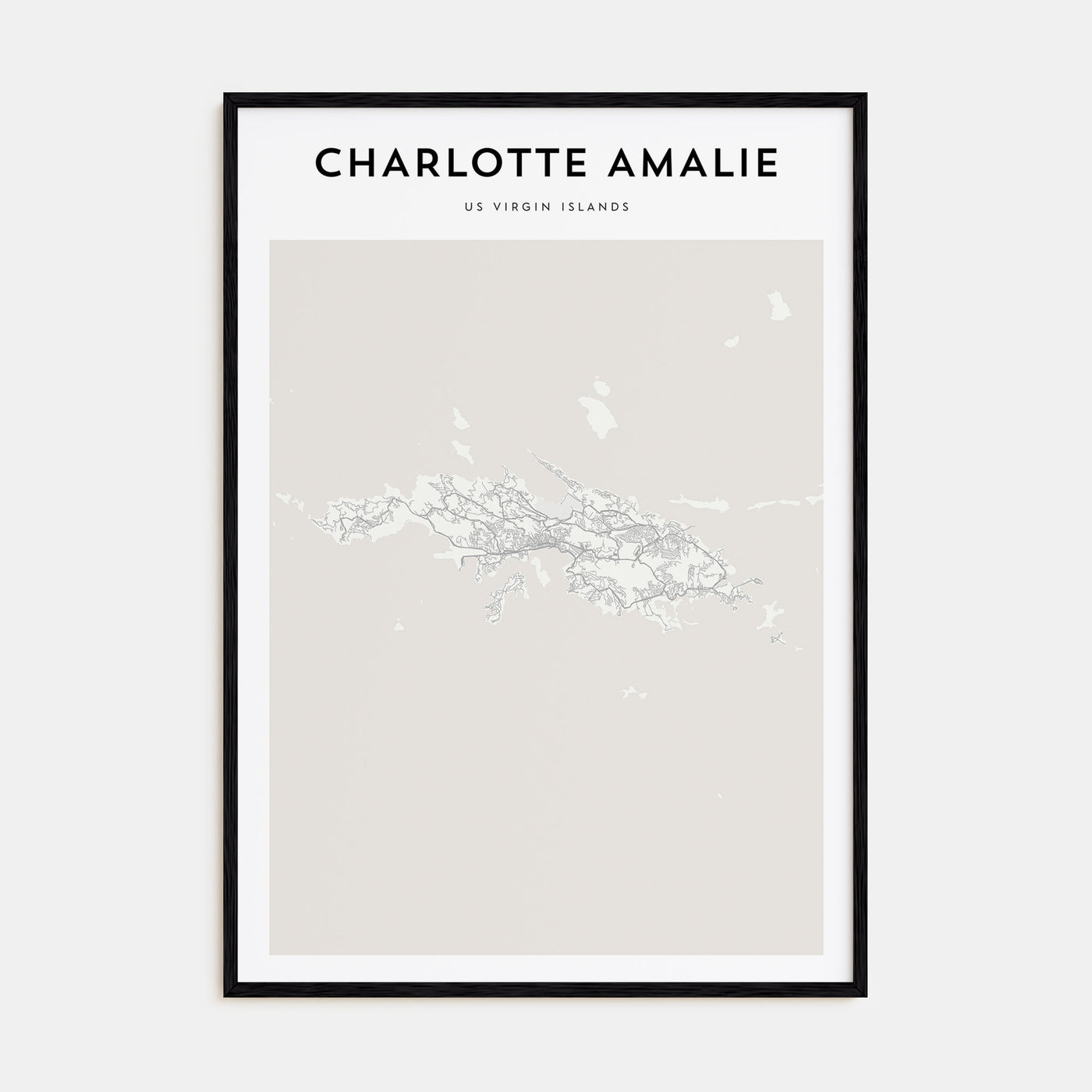 Charlotte Amalie Map Portrait Poster
