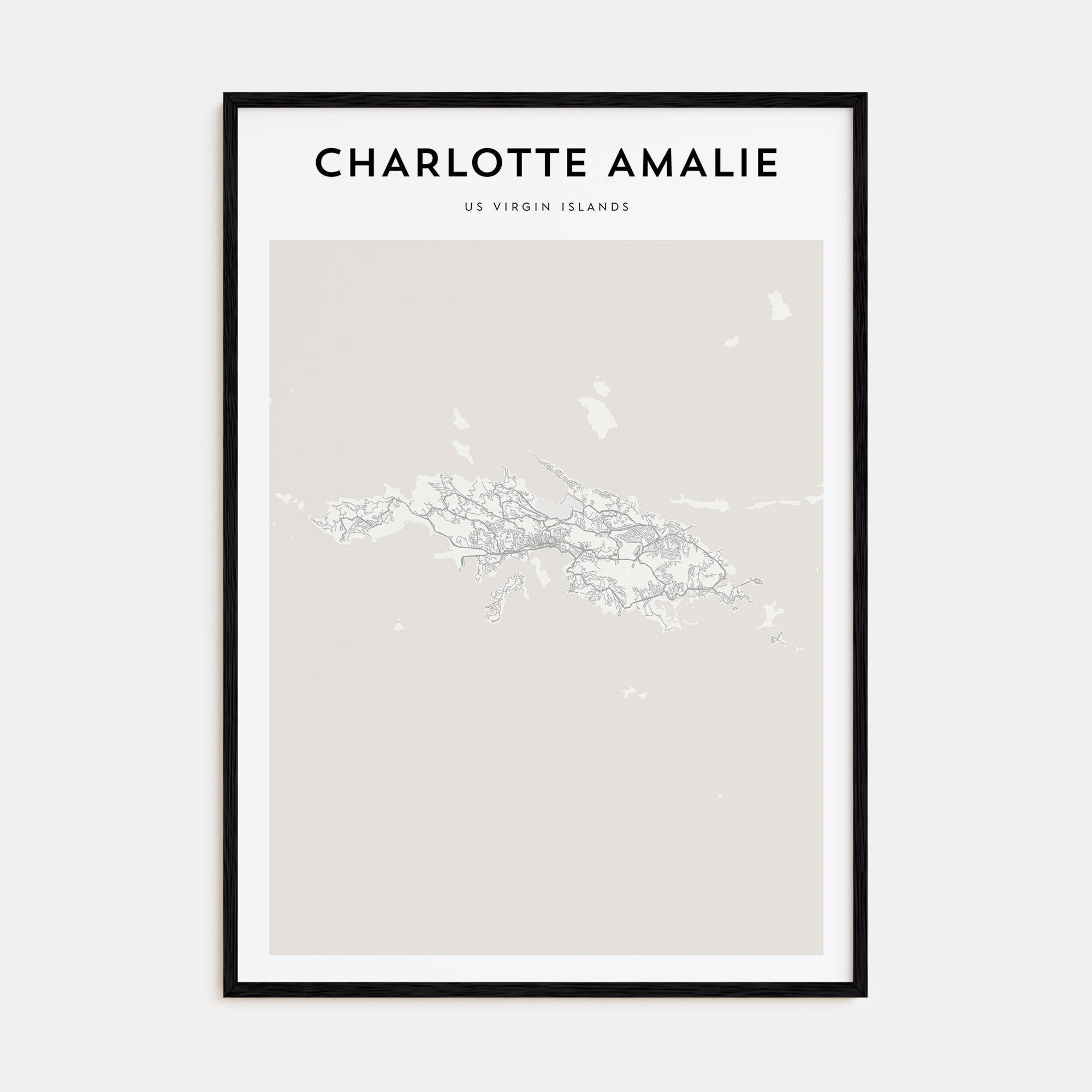 Charlotte Amalie Map Portrait Poster