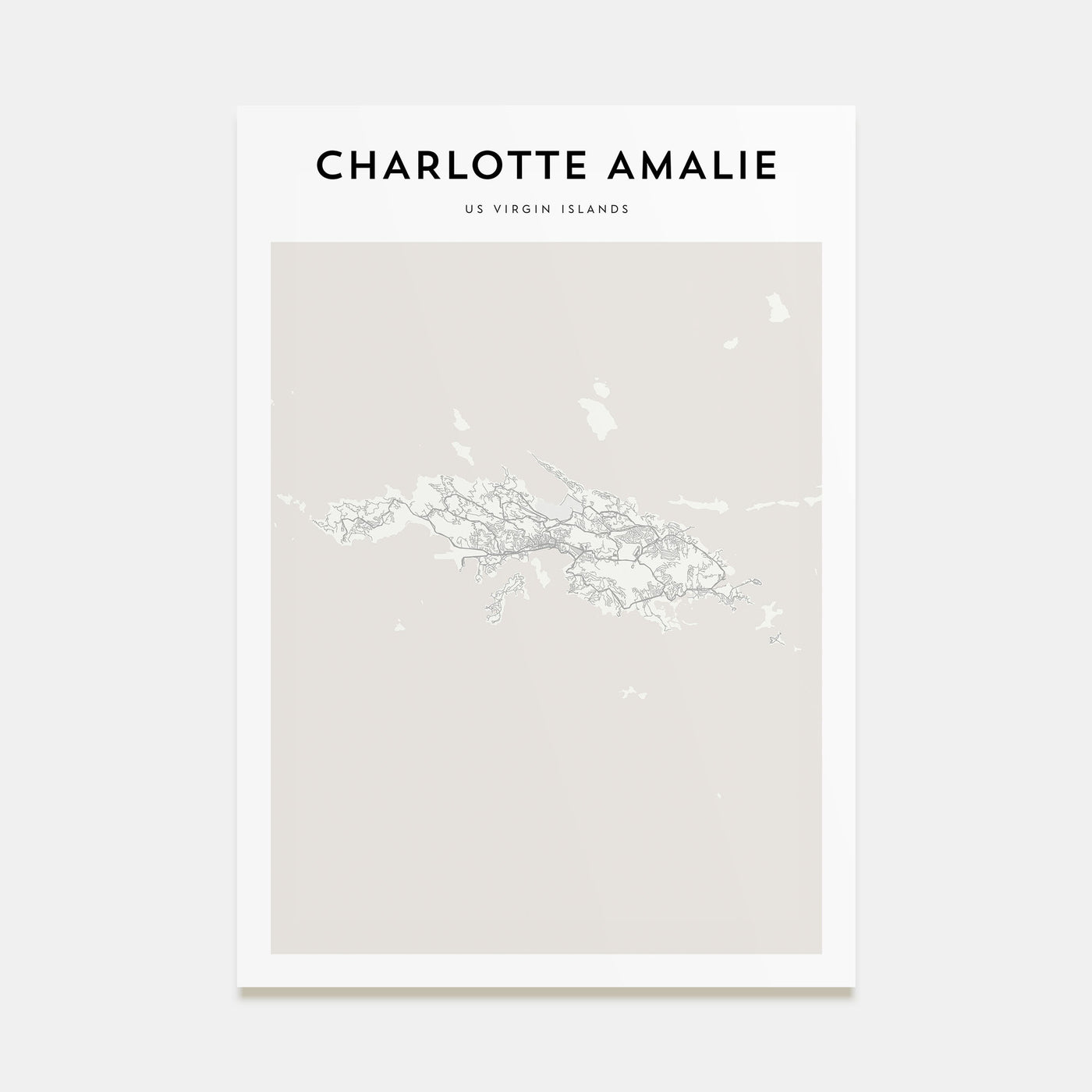 Charlotte Amalie Map Portrait Poster