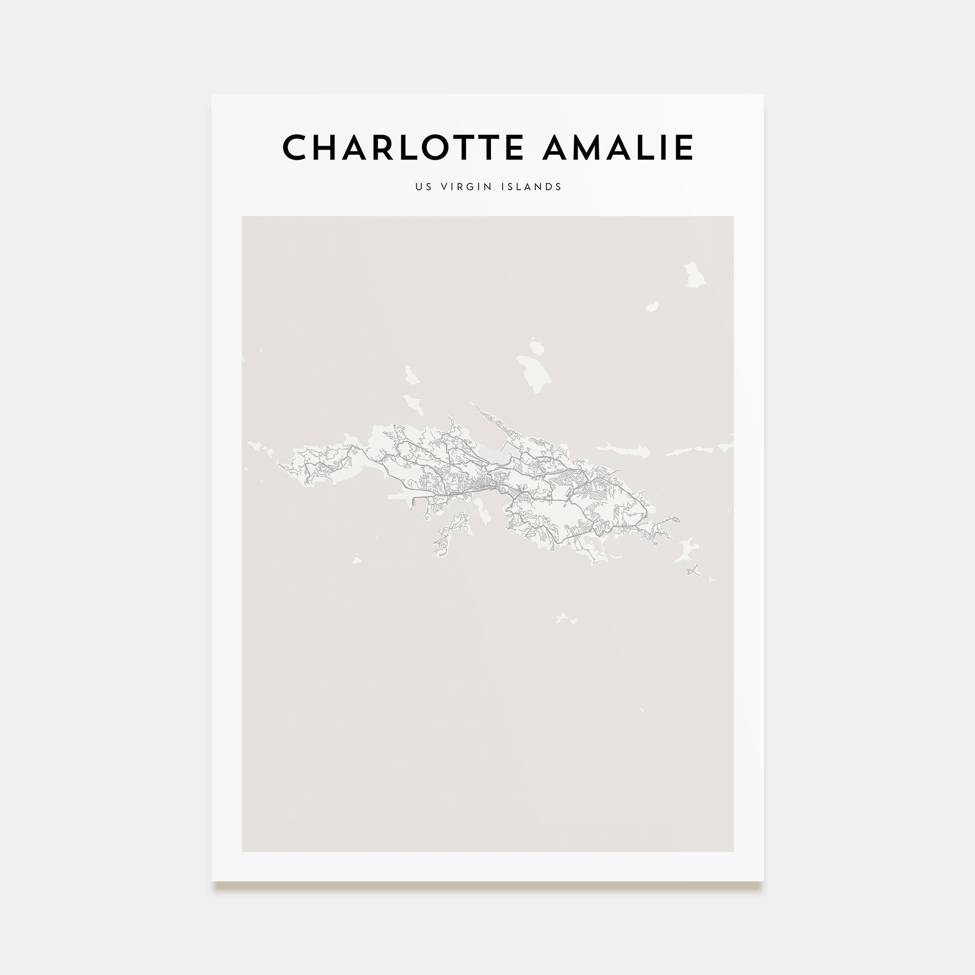 Charlotte Amalie Map Portrait Poster