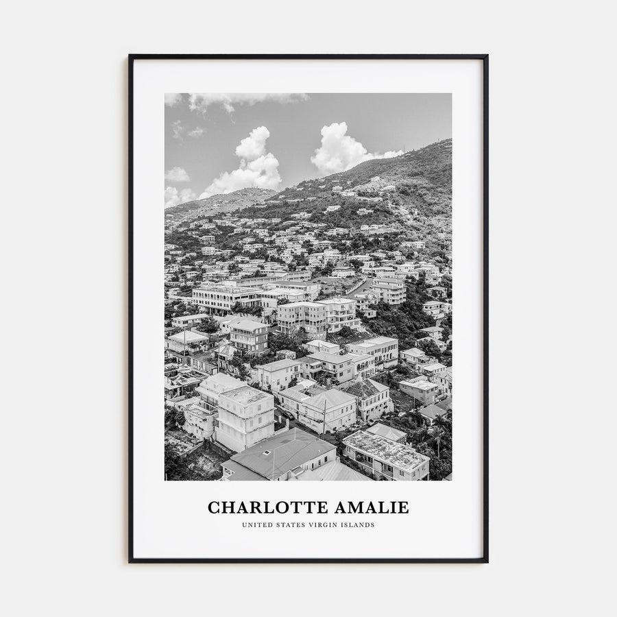 Charlotte Amalie Portrait B&W Poster