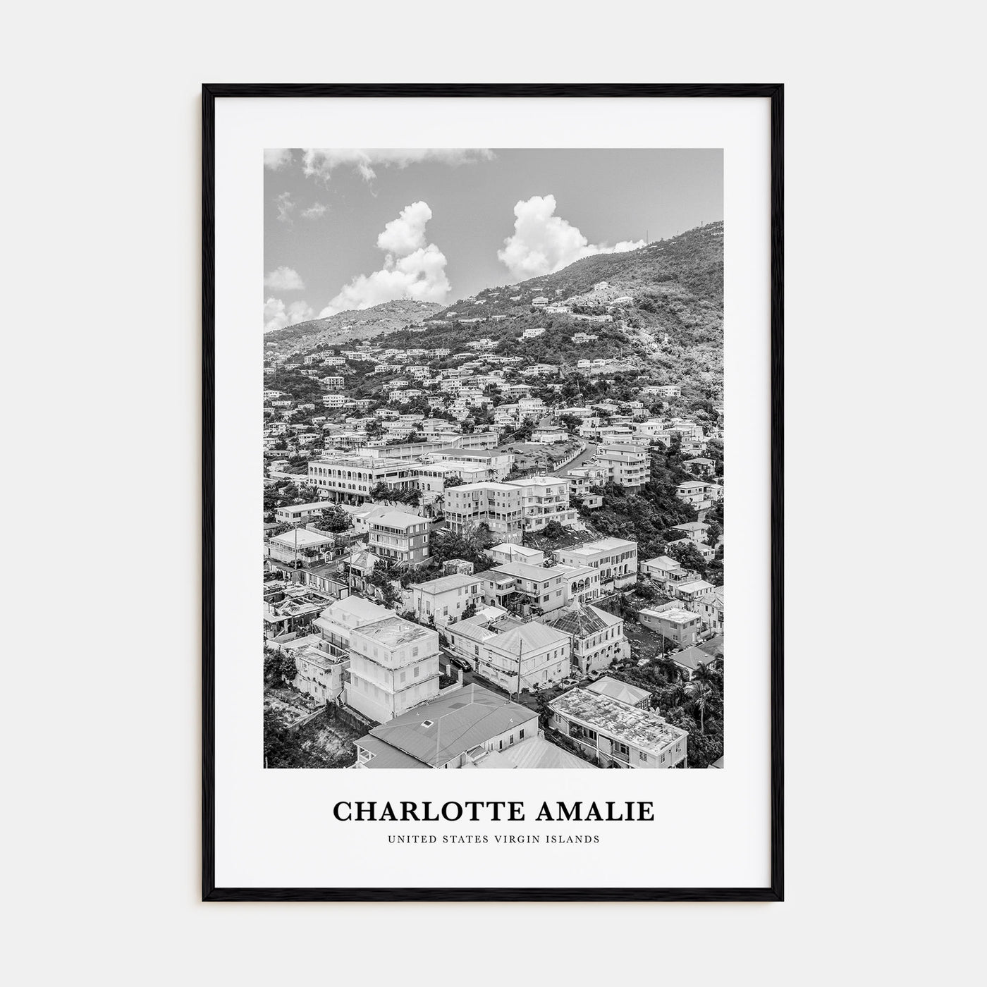 Charlotte Amalie Portrait B&W Poster
