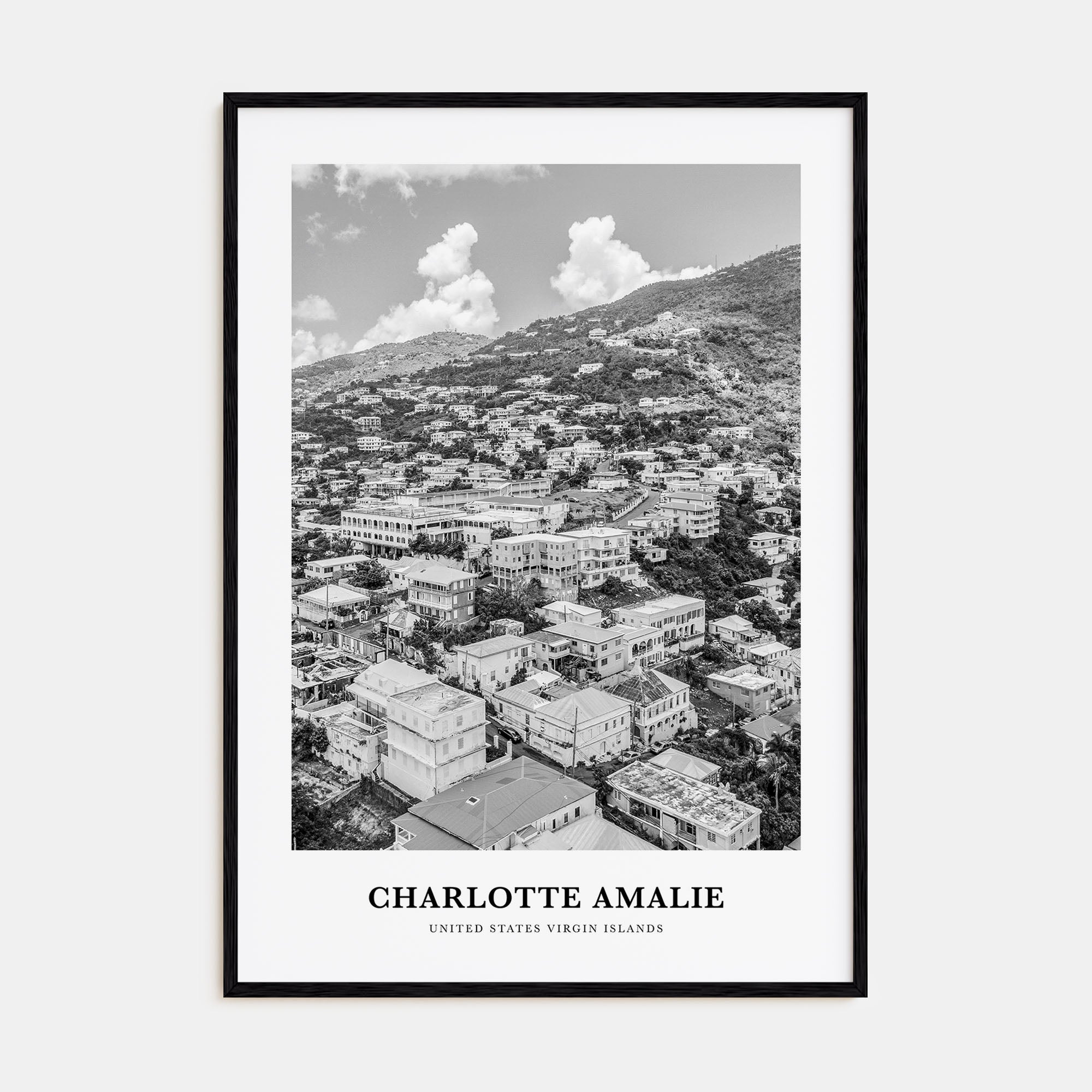 Charlotte Amalie Portrait B&W Poster
