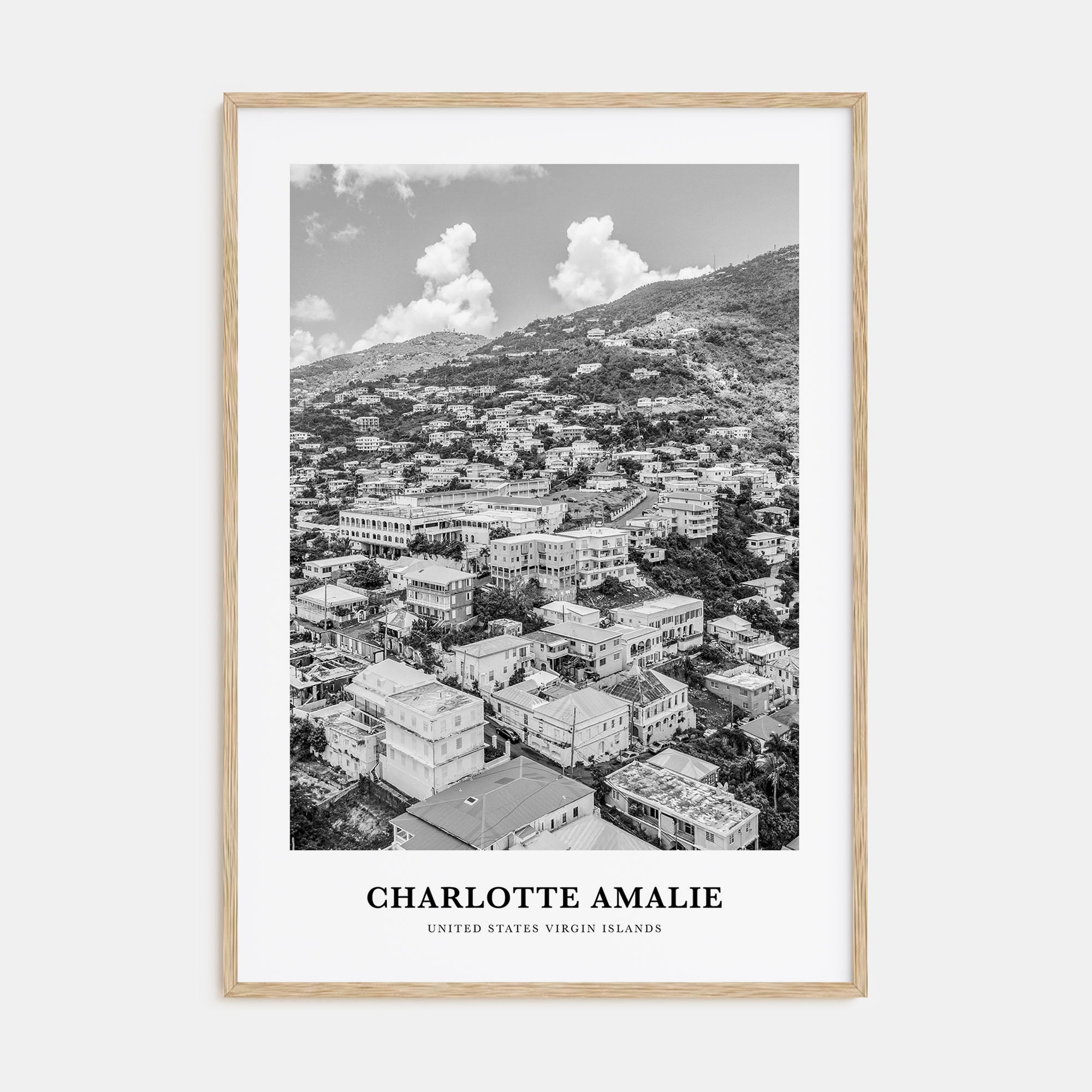 Charlotte Amalie Portrait B&W Poster